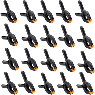 Dailygoods- Mini-klemmen 20 stuks - Zwarte Nylon Veerklemmen - Krachtige Lenteklemmen - Kleine Spanklemmen - Duurzame Pads - Versterkte Constructie