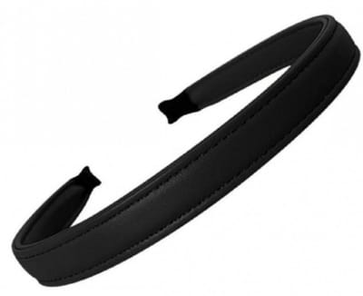 Haarband- Leer- Zwart- 1.5 cm- Charme Bijoux