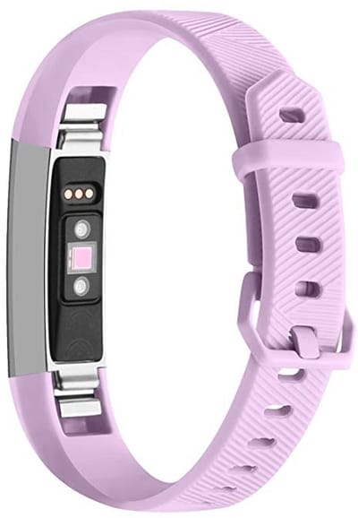 By Qubix - Compatible Fitbit bandje - Geschikt voor Fitbit Alta HR siliconen bandje met gesp - Maat: Large - Lila Smartwatch bandje