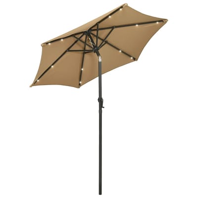 vidaXL - Parasol - met - LED-verlichting - 200x211 - cm - aluminium - taupe