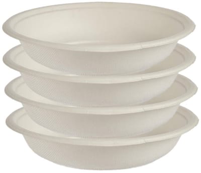 Kinvara diepe wegwerp bordjes - 16x stuks - 750 ml - composteerbaar suikerriet - verjaardag feest/BBQ borden
