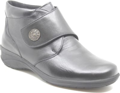 Solidus, 42016 00701, Zwarte halfhoge klittenband boot wijdte K