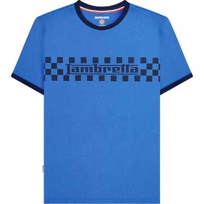 Lambretta Heren SS24 Tweekleurig Ringer T-shirt (Donkerblauw)