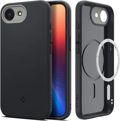 Spigen Nano Pop MagFit Hoesje Geschikt voor Apple iPhone 16e - Back Cover Compatibel met MagSafe / Qi2 - Zwart