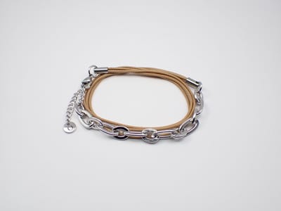 Colure® wikkelarmband jasseron robuust ovaal gecombineerd bruin