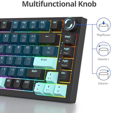 Draadloos Mechanisch Toetsenbord met RGB Verlichting en Hot Swappable Functie - 82 Toetsen TKL