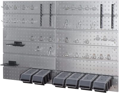 Gereedschapswand voor werkplaats - 1160 mm x 770 mm - 43 gereedschapshouders - opslagsysteem voor hand- en elektrisch gereedschap - rood/zwart