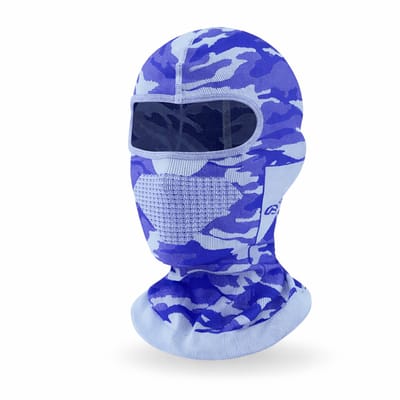 Cloudy Bivakmuts Balaclava – Ademend & Dun onder Helm – Fiets, Motor en Scooter - Camouflage - Blauw