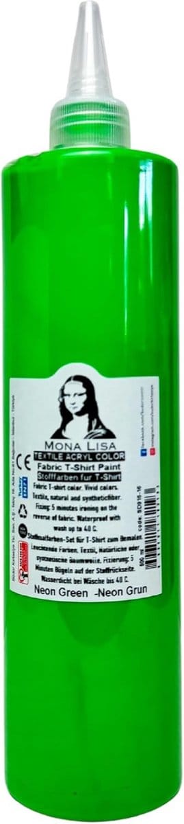 Südor Textielverf 500 ml, neon groen.Wasbestendige textielverf voor lichte stoffen. Wasmachinebestendig, wasbestendig. Fixatie door strijken