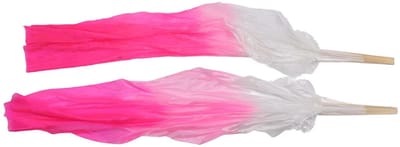 Dailygoods- Danswaaier Lichtgewicht - Lange Zijden Waaiers - Handgemaakte Sluiers - Roze/Rozerood - 1,5 Meter - Elegante Flow - Buikdanswaaiers