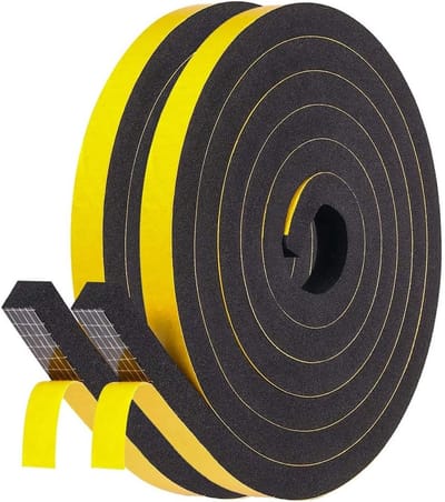 Zelfklevende Sealing Tape 12 mm x 10 mm (D) / 4 m (L) voor Deuren, Ramen, Geluiddemping, Waterdicht en Stofdicht, Zwart