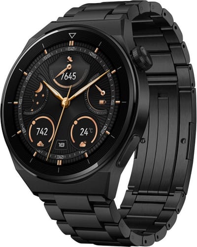 Titanium bandje - geschikt voor Huawei Watch GT Runner 2 / GT 2(e) 46 mm / GT 3 / 4 / 5 (Pro) 46 mm / Watch 3 (Pro) / Watch 4 (Pro) / GT 6 (PRO) 46mm - zwart