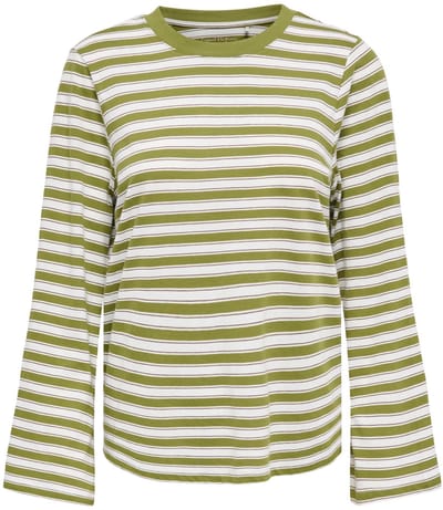 Only T-shirt Onlluna Happy L/s O-neck Stripe Tee 15388390 Avocado/potting So Dames Maat - XL