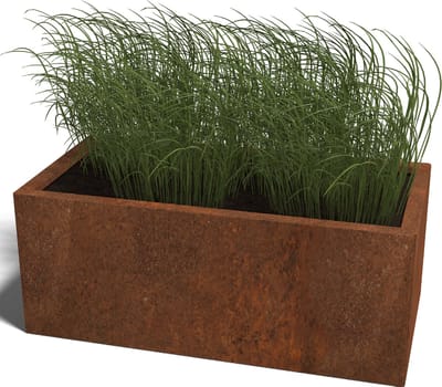 Cortenstaal plantenbak - Rechthoek - 100x50x30cm - Roestkleur - Zonder bodem - MySteel