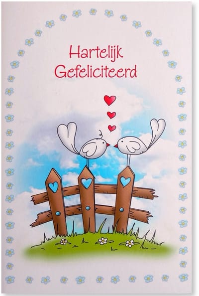 Huwelijk / Geregistreerd Partnerschap - Getrouwd Wenskaart - 12 x 17 cm - gevouwen kaart Inclusief envelop