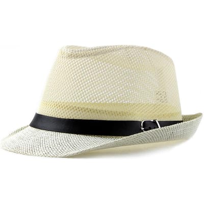 Ceremoniële hoeden voor mannen en vrouwen Britse mode jazzhoeden uitgesneden linnen strand zonnehoeden voor middelbare leeftijd en ouderen beige
