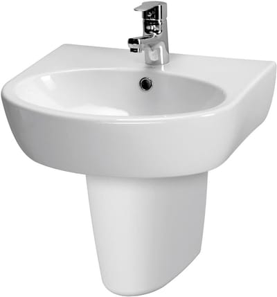 Wastafel Keramiek - Ovaal Badkamermeubel - Hygiënisch Werken - Glad Makkelijk Reinigbaar - 50x40cm - Wit