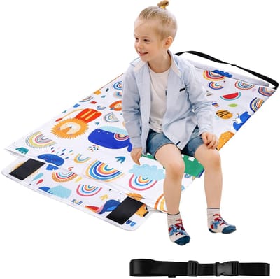 Dailygoods- Voetensteun Lichtgewicht - Opvouwbaar - Draagbare Voethangmat - Zitverlenging - Vliegtuigaccessoires - 77 x 44 cm - Voetensteun Vliegtuig