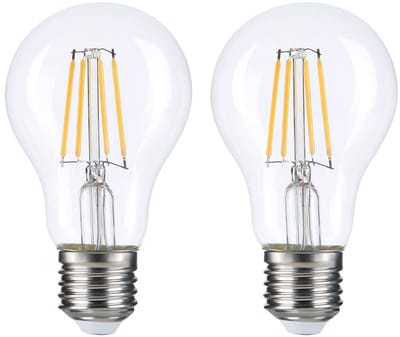 Optonica LED Filament Lamp A60 E27 - 8W (vervangt 55W) - 810lm - 2700K Warm Wit - 230V - Ø60mm - Energiezuinig - 2 stuks