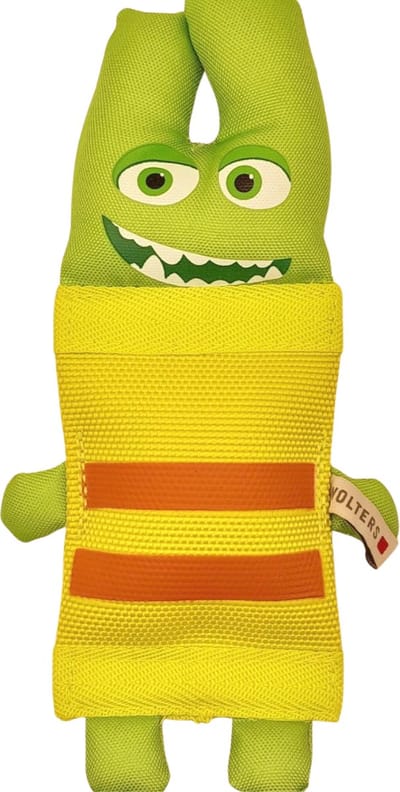 dummy - training dummy - hondenspeelgoed - waterbestendig - geel-groen - maat 24cm