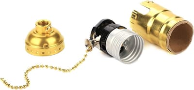 E27 Lampfitting met Trekkoord - Vintage Schroefbasis voor Tafellamp - Stevige Aluminium Fitting