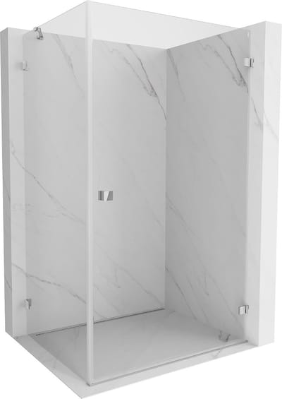 Mexen Lunar-B douchecabine scharnierend rechts 85 x 80 , transparant, chroom - 832-085-080-01-00-P