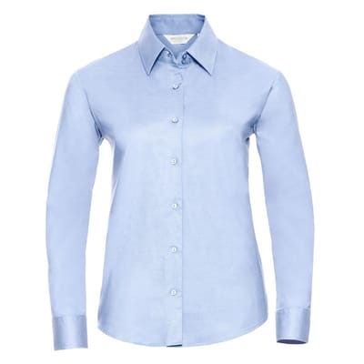 Russell Collectie Dames/Dames Lange Mouw Easy Care Oxford Shirt (Oxford Blauw)