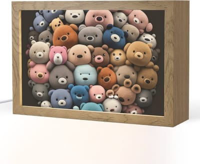 Nachtlampje 30x20 cm - Kinder lampje - Teddybeer - Knuffel - Dieren - Meisjes - Jongens - Tafellamp kinderkamer - Slaapkamer lamp - Bedlamp kinderen - Kinderlampje stopcontact - Wandlamp babykamer - Nachtlampjes