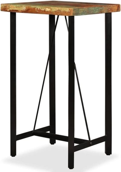 Bartafel Hout - Statafel Keuken - Wonen Dineren - Massief Gerecycled Hout - 60x60x107cm - Natuurlijk