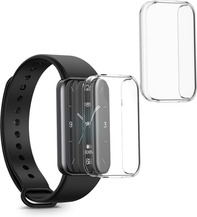 kwmobile 2x smartwatch hoes geschikt voor HONOR Band 9 hoesje - Siliconen sporthorloge cover - Activity tracker case in transparant