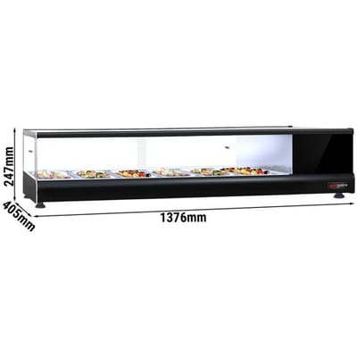 GGM Gastro Tapas-Kühlvitrine PREMIUM - 6x GN 1/3 - Schwarz