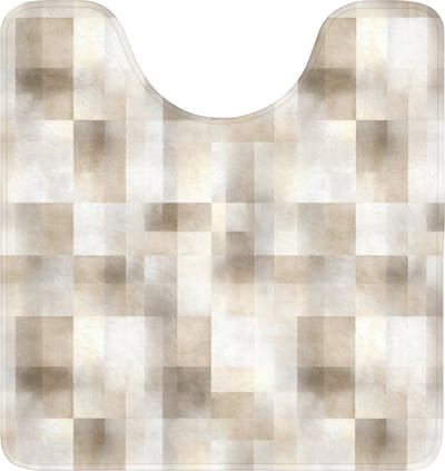 WC mat met uitsparing 55x60 cm - Antislip - Textuur - Linnen - Beige - Toiletmat met uitsnijding - Vloermat - Douchemat - Toilet tapijt - Toiletmatten