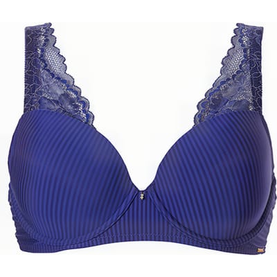 Livera Co Bra Tshirt Donna Stripe Lace Purple Blue Maat: F70 | BH's Outlet | Dames | Paars