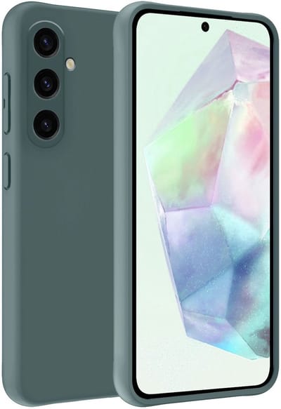 Hoesje Geschikt voor Samsung Galaxy A36 - Sterk & Shockproof - Hoes Cover - Siliconen Case - Donkergroen
