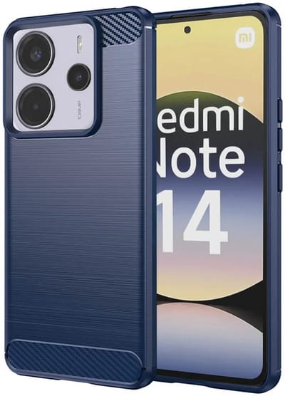 Hoesje geschikt voor Xiaomi Redmi Note 14 4G 163.2mm - Techsuit Carbon Silicone Back Cover - Blauw