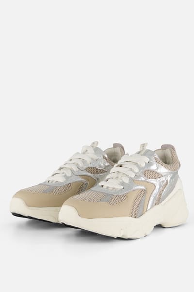 Muyters Metallic Sneakers zilver Leer - Maat 38 - Kinderschoenen