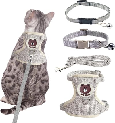 Verstelbare en Ademend Kat Harnas met Leash, Ontsnapbestendig en Comfortabel voor Buiten Training van Katten en Kleine Honden
