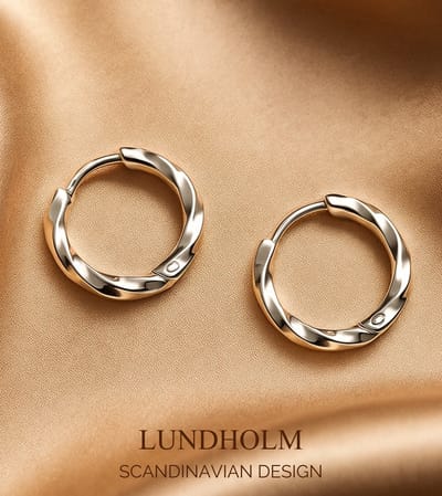 Lundholm Luxe Kleine Oorringen Dames Zilver kleurig - Oorbellen Geometrisch Gedraaid Vrouwen Cadeautjes - Luxe Geschenkverpakking