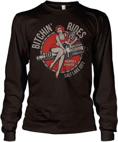 Bitchin' Rides Longsleeve shirt -S- Salt Lake City Zwart