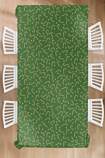 Kerst Tafelkleed - Kerstmis Decoratie - Tafellaken - Kerstmis - Patronen - Zuurstok - Sterren - 150x300 cm - Kerstmis Versiering - Tafeldecoratie Kerstmis - Kerstdecoratie tafel - Tafelversiering
