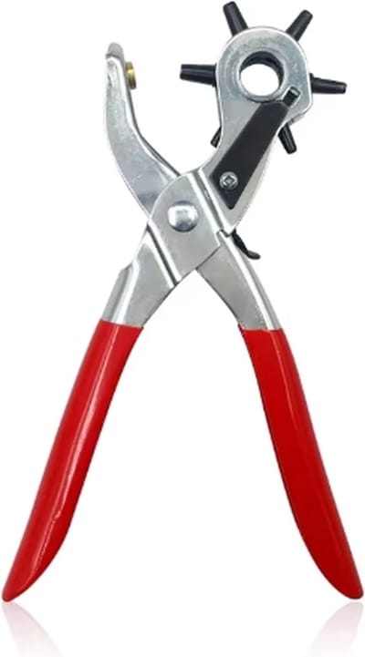 Scoby - Gatentang - Revolverponstang - Revolvertang - Riemenponstang - Voor Leer en Textiel - Rood