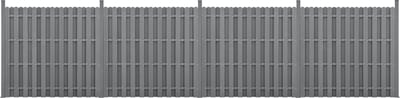 WPC Schuttingpaneel 11 planken met palen 185x747 cm grijs
