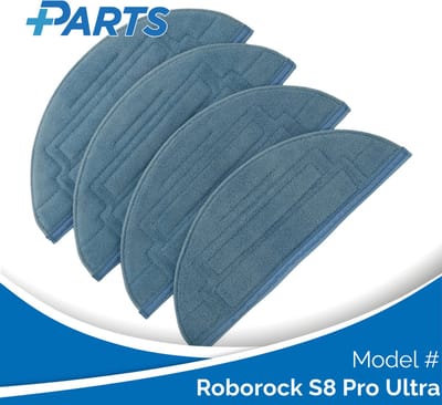 Roborock S8 Pro Ultra Dweilpads (4 Stuks, Plus.Parts® alternatief voor 8.02.0198)