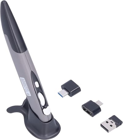 Draadloze Optische Zakpenmuis 2.4G met Verstelbare DPI 800-1600, Ergonomisch Ontwerp voor PC, Laptop, Smart TV en Set-Topbox - Grijs