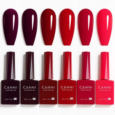 Canni - Gellak - 6 stuks - HEMA-vrij - TPO-vrij - Gellak nagellak - Gel lak - Gellac - Pink Gellac - Gellak set kleuren - Gellak starterspakket - Gellak rood - Gellak roze