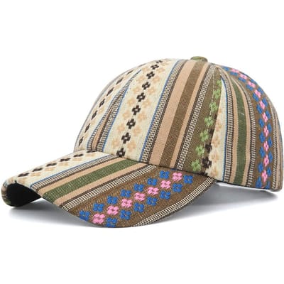 Bohemian Baseballpetten voor Mannen Vrouwen Retro Print Zonneklep Trucker Petten Zomer Buiten Zonbescherming Verstelbare Snapback Hip Hop Pet (as the picture,Adjustable) beige
