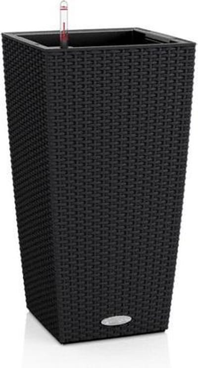 LECHUZA CUBICO Cottage 30 - Plantenbak - met uitneembare binnenbak - met bewateringssysteem - ALL-IN-ONE set met LECHUZA-PON - grafietzwart