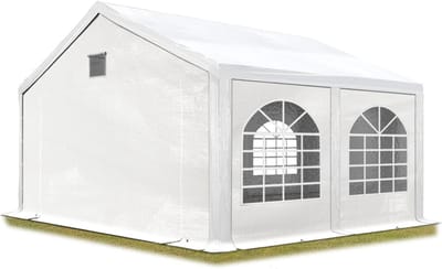 TOOLPORT partytent 3x4 m in wit Professioneel PE-zeil 550 N Waterdichte UV-bescherming met GRONDFAME Tuin