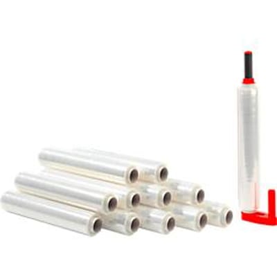 Voordeelset 12 rollen PE-stretchfolie + 1 handgrepenset