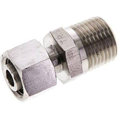 12L & 1/2'' NPT RVS Rechte Draaidoorvoer Buitendraad 315bar Verstelbaar ISO 8434-1